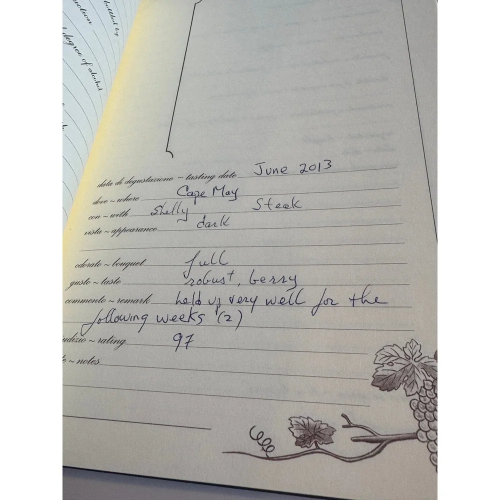 Wine Tasting Journal Made in Italy Wine Enthusiast Hardcover Book‎ of Wines